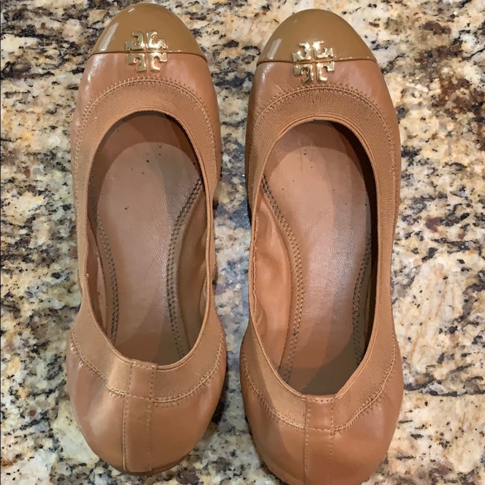 Tory Burch Jolie Cap Toe Leather Ballet Flats